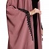 Front open designer kaftan with lace work- Puce pink Front open designer kaftan with lace work- Puce pink